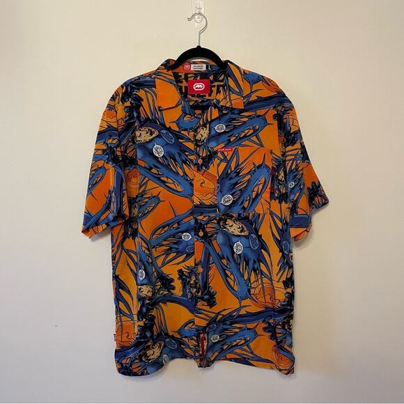 Vintage Y2K L Ecko Unltd. Fantastic Four blue short sleeve shirt Mr. Fantastic - Picture 1 of 7